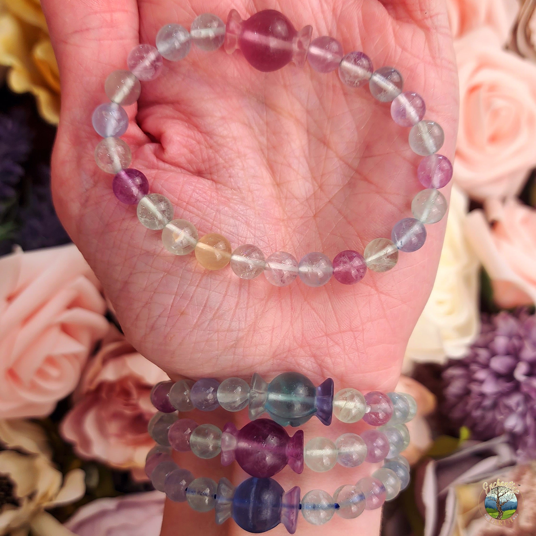 Fluorite Candy Bracelet for Third Eye Activation & Psychic Clarity