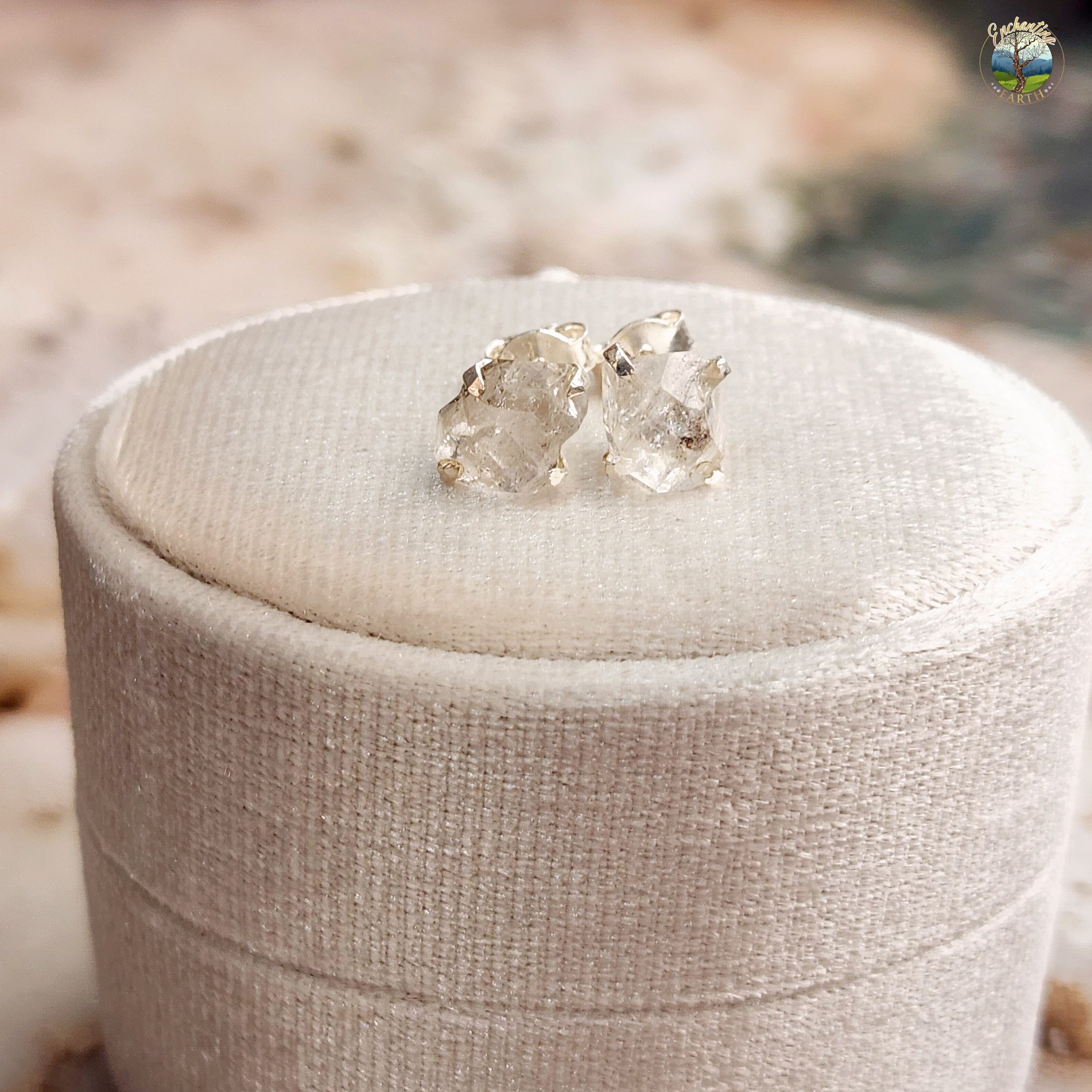Herkimer Diamond Raw Studs .925 Silver for Amplification and Purification