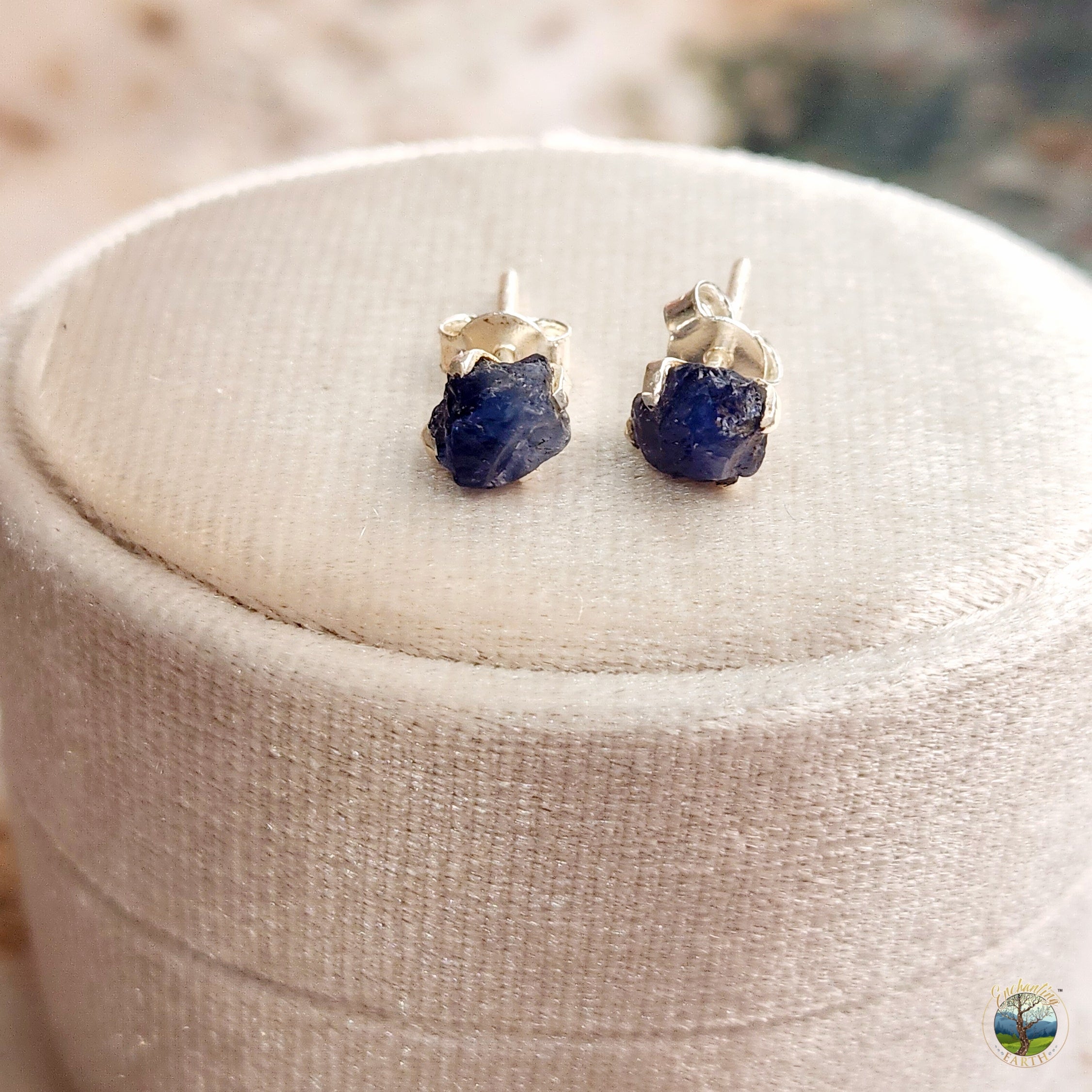 Sapphire Raw Studs .925 Silver for Truth and Wisdom