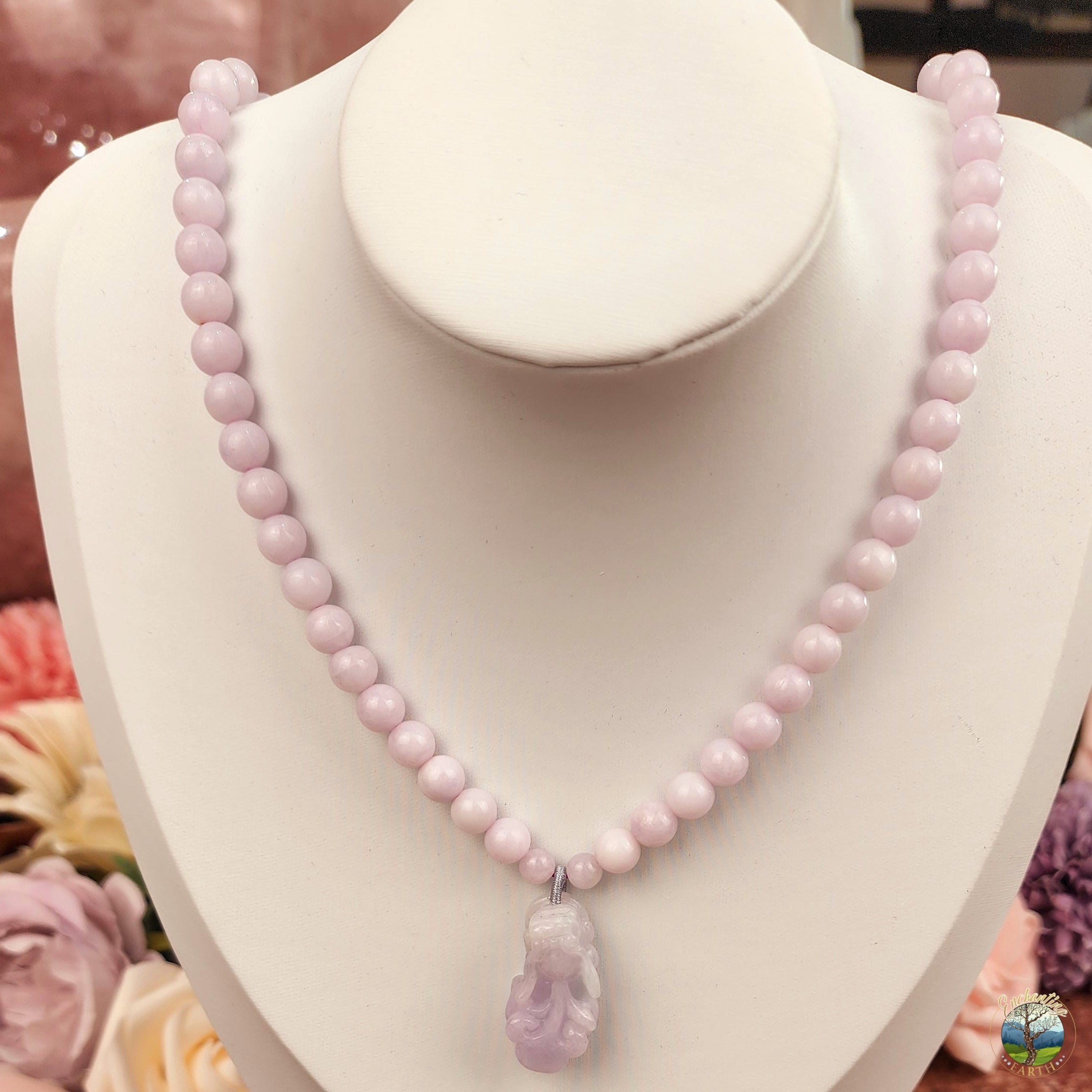 Lavender Jade Pixiu Necklace for Acceptance and Serenity