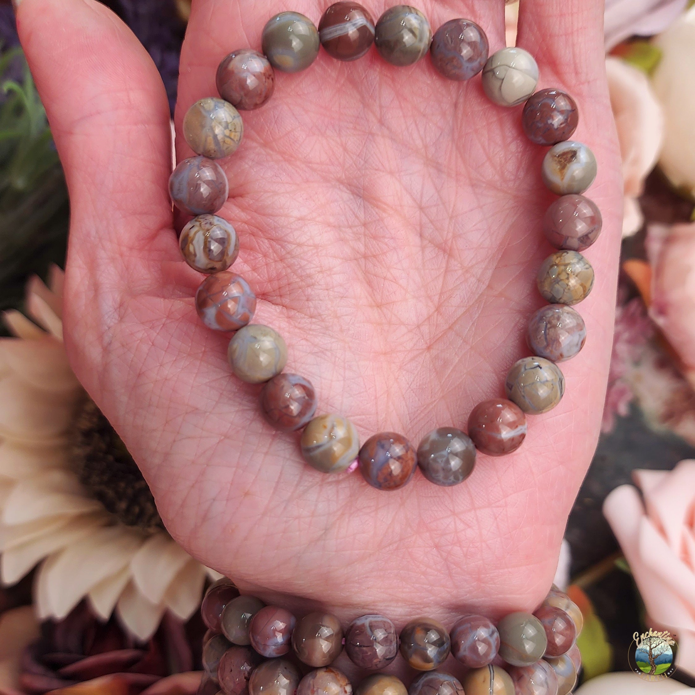 Alashan Agate Crackle Bracelet for Chasing your Dreams, Enhanced Memory, Protection & Stress Relief