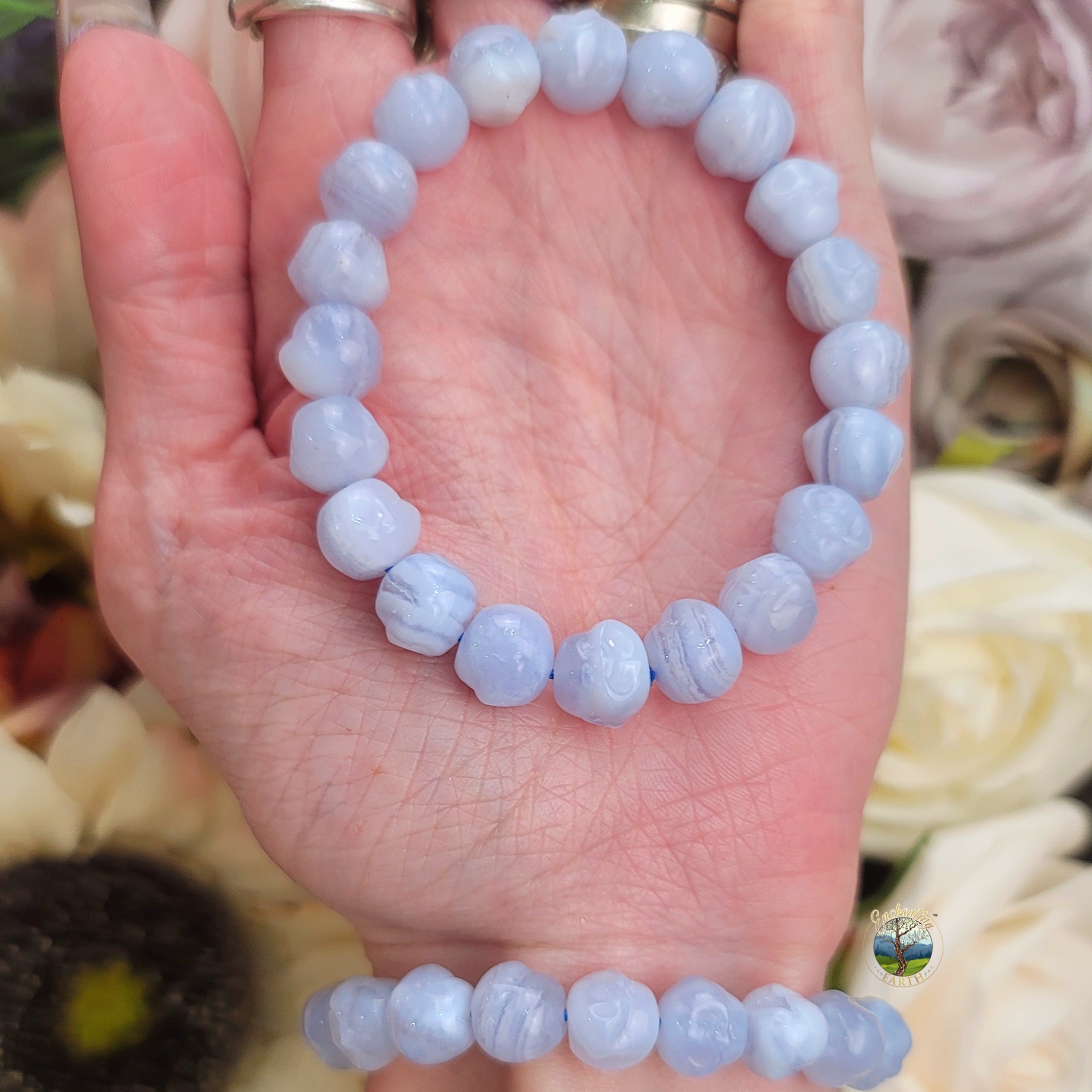 Blue Lace Agate Buddha Bracelet (AAA Grade) for Helping you find your Voice