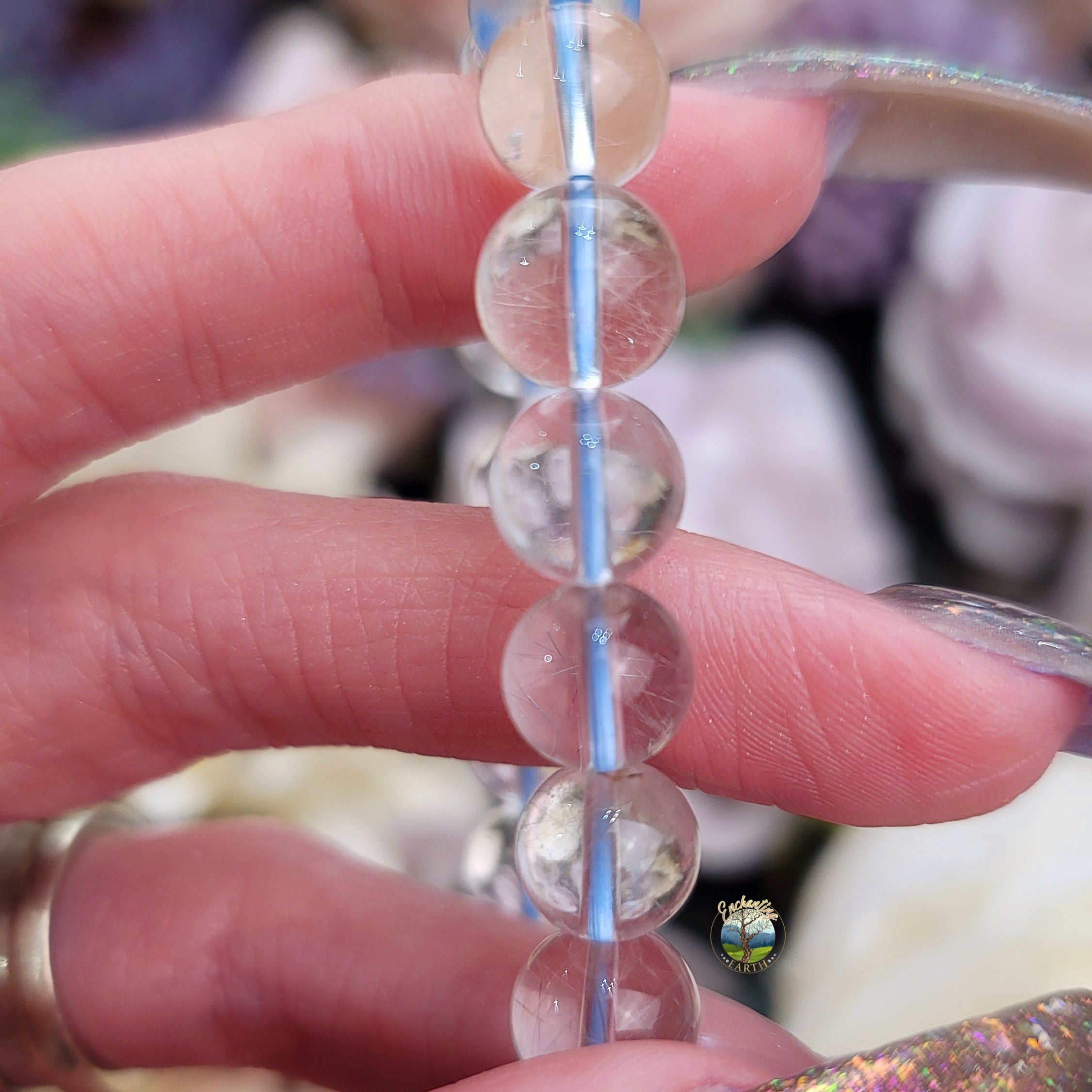Silver Rutile in Quartz Bracelet (AAA Grade) for Angelic Connection, Manifesting and Spiritual Awakening