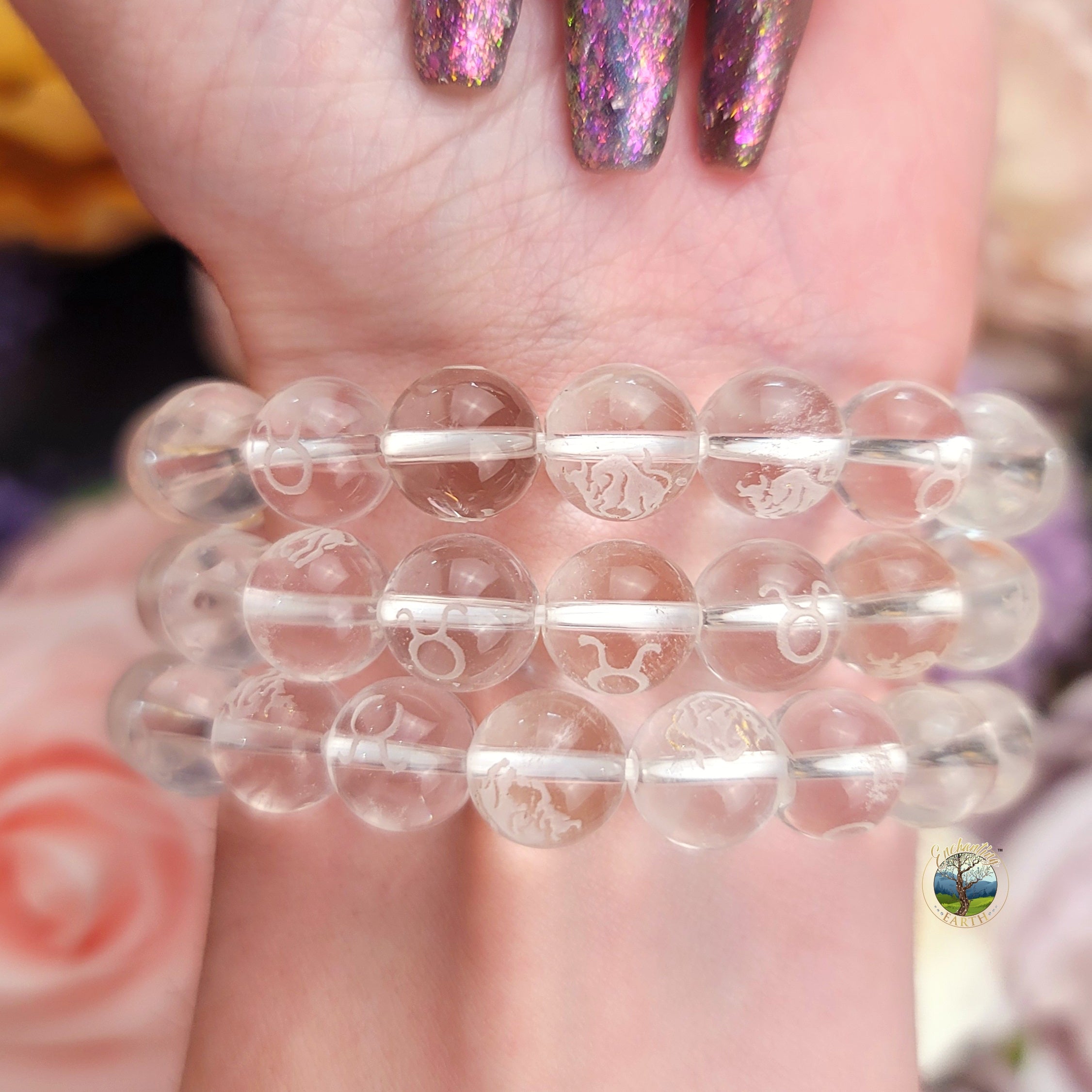 Clear Quartz Zodiac Bracelet for Healing, Manifesting and Setting Intentions *Pick Your Sign*