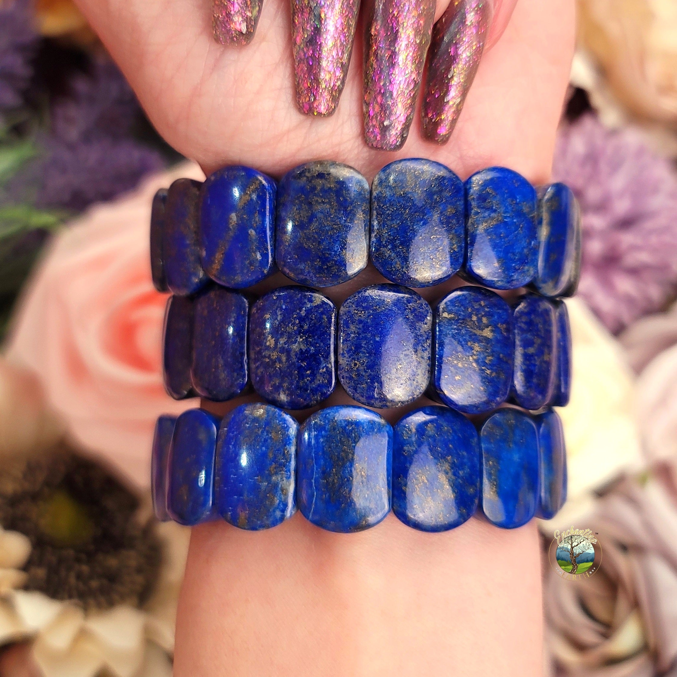 Lapis Lazuli Stretchy Bangle Bracelet for Confidence, Intuition and Power