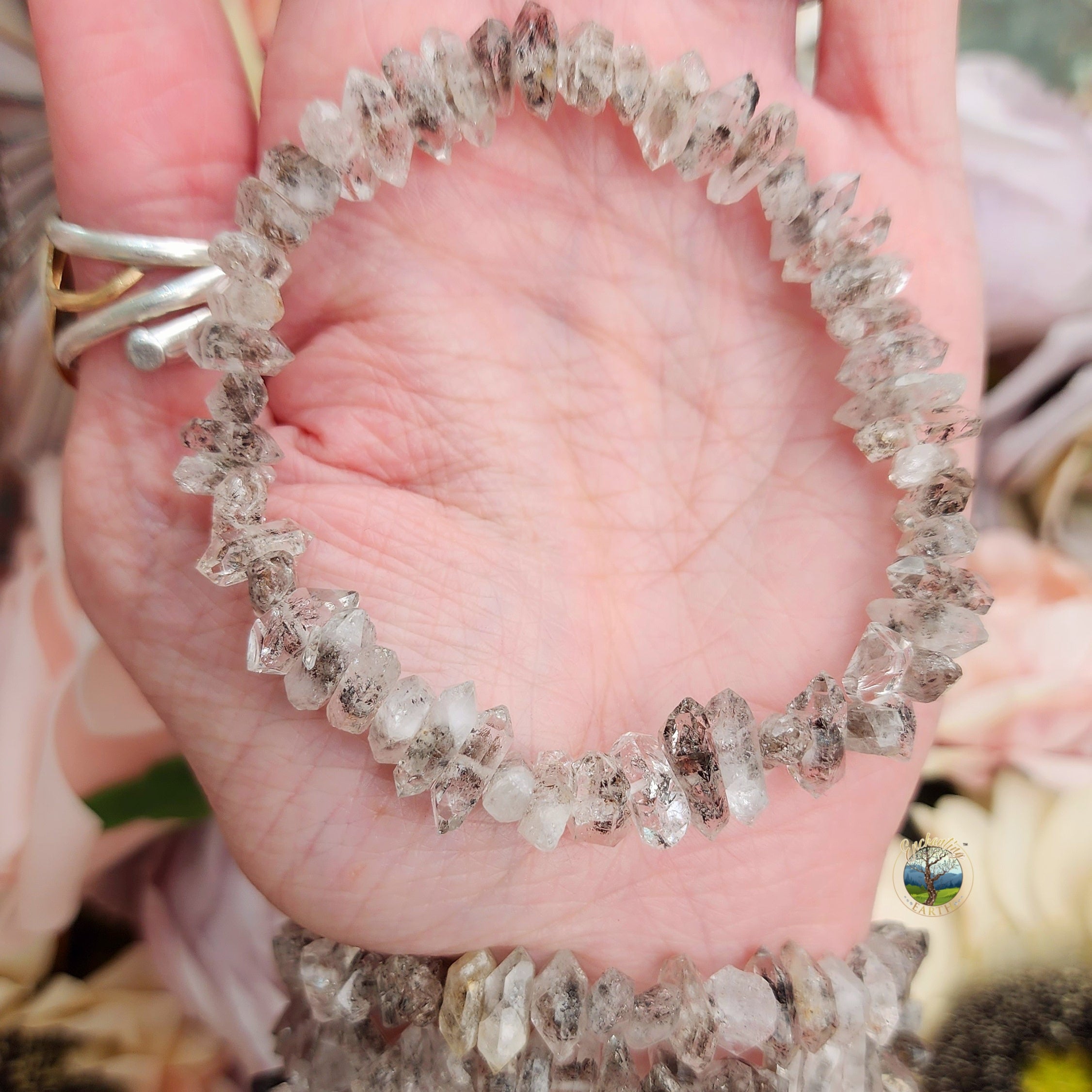 Herkimer Diamond Raw Bracelet for Amplifying Intentions and Energy