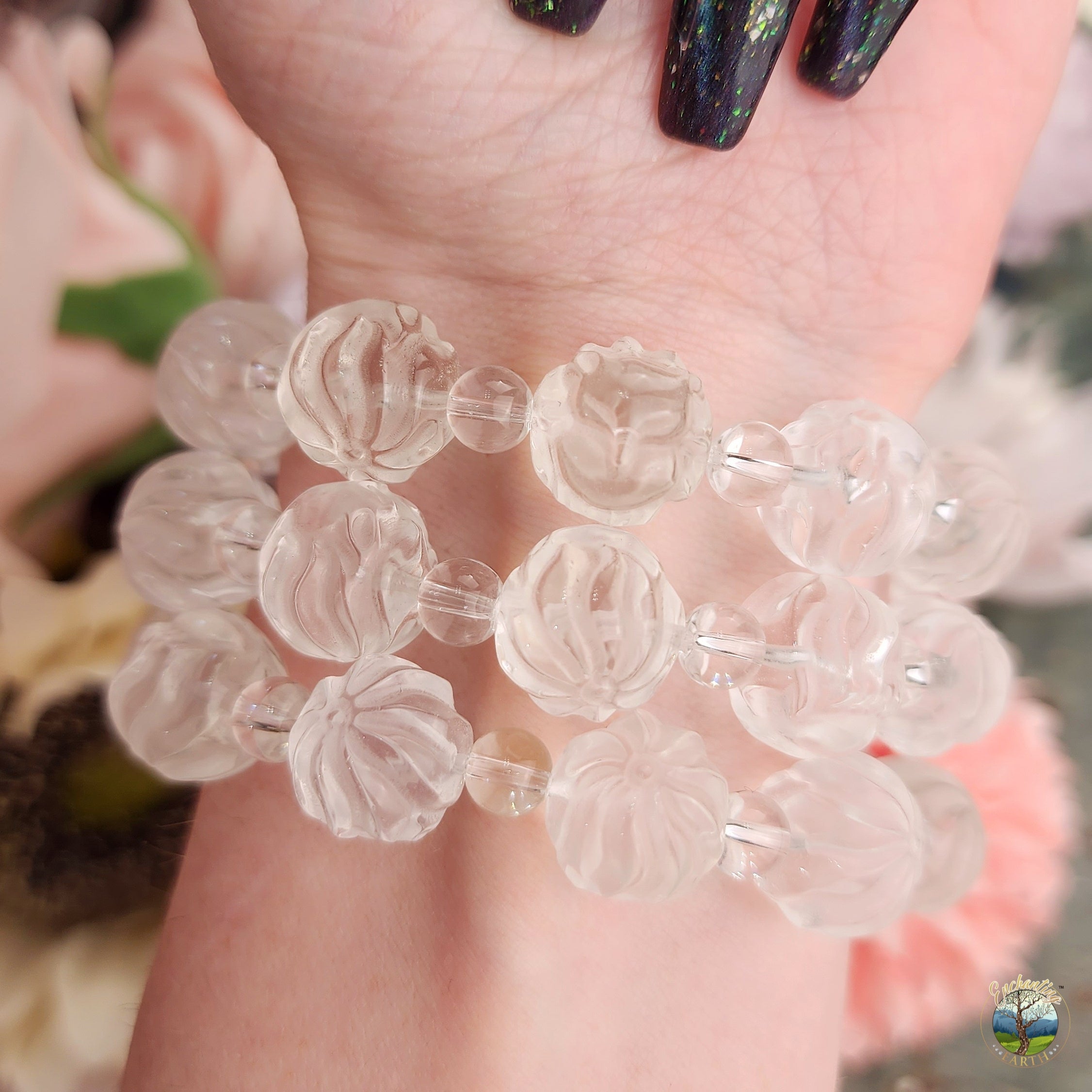 Clear Quartz Ninetails Bracelet for Healing, Manifesting and Setting Intentions
