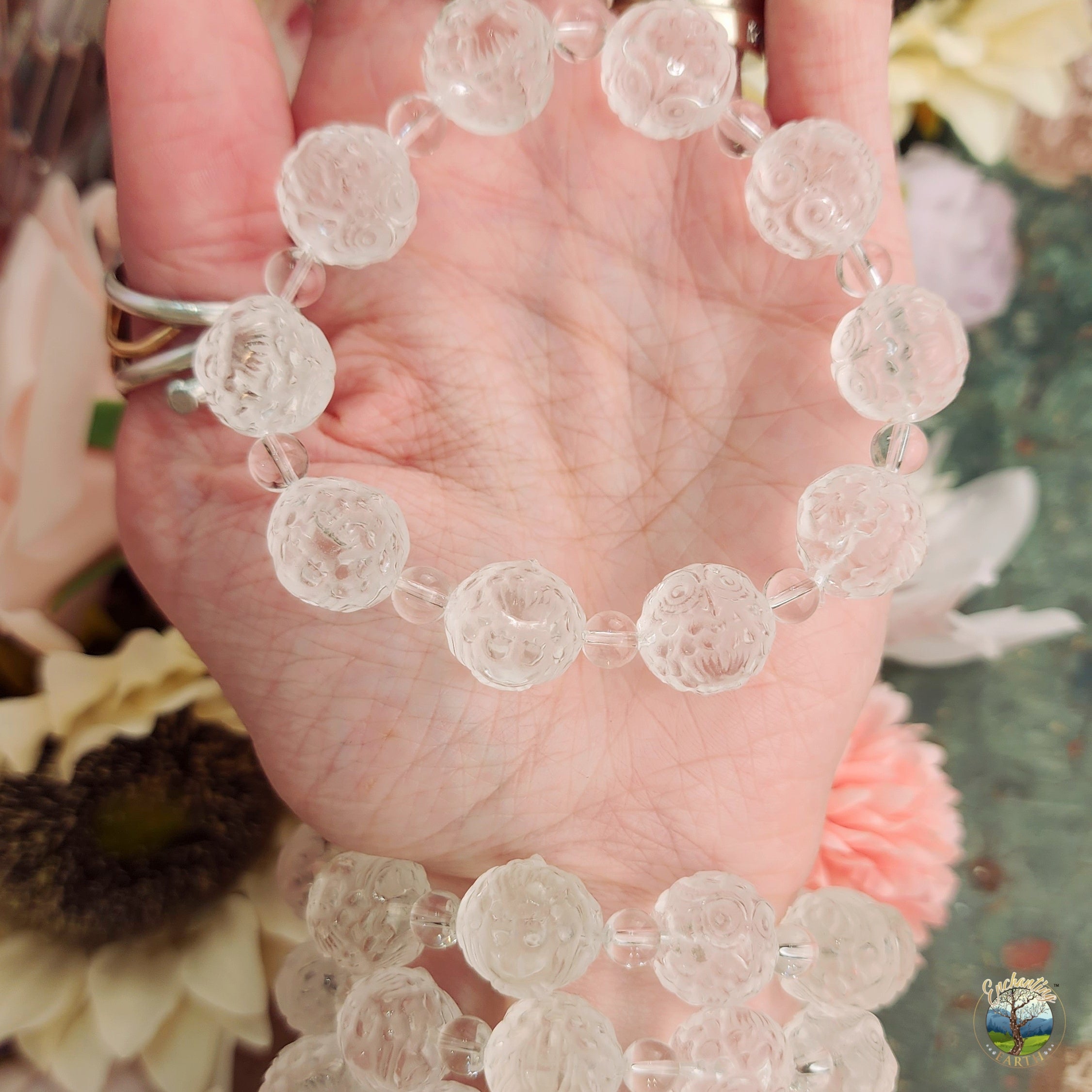Clear Quartz Owl Bracelet for Healing, Manifesting and Setting Intentions