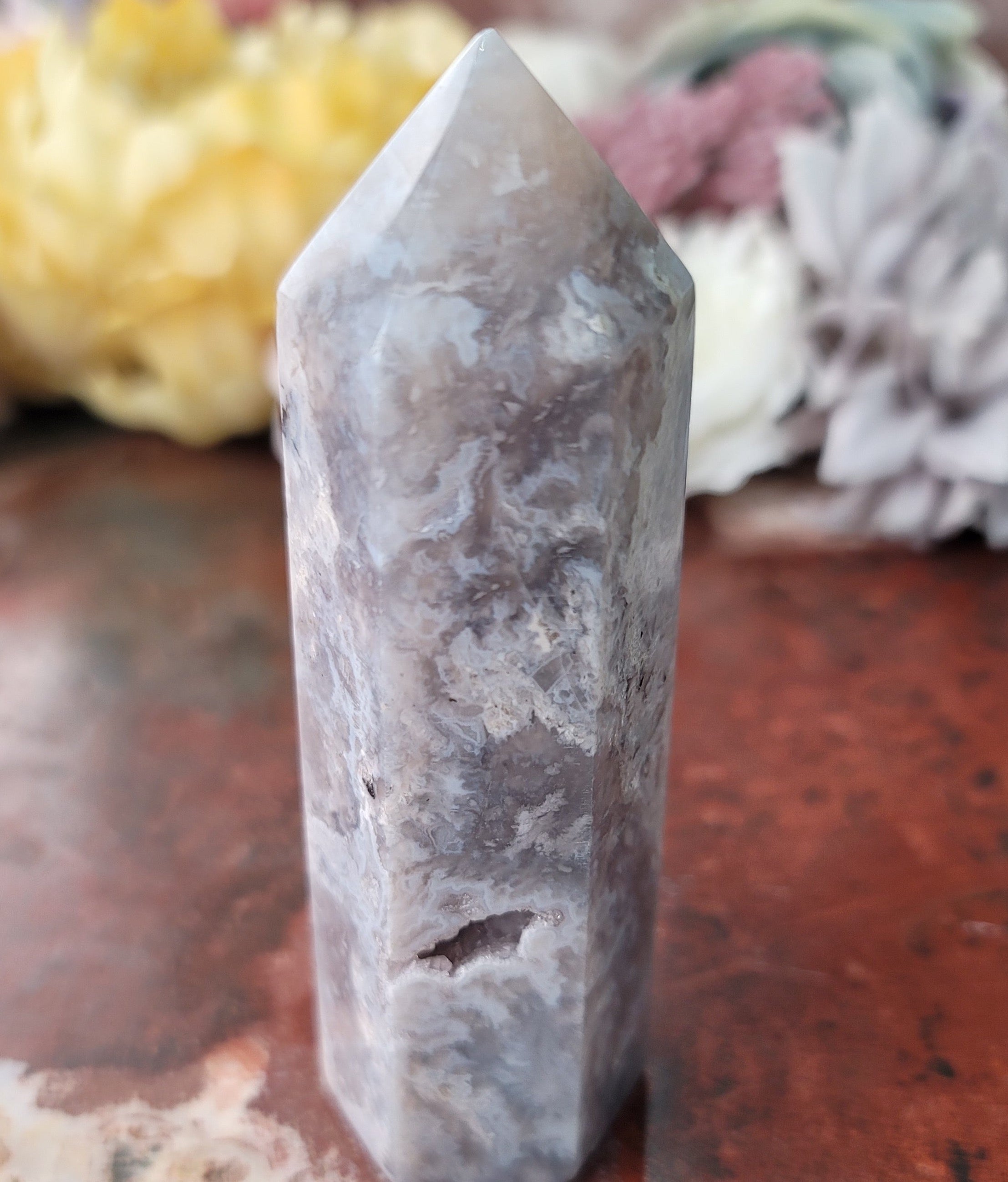 Lavender Plume Agate Point for Serenity