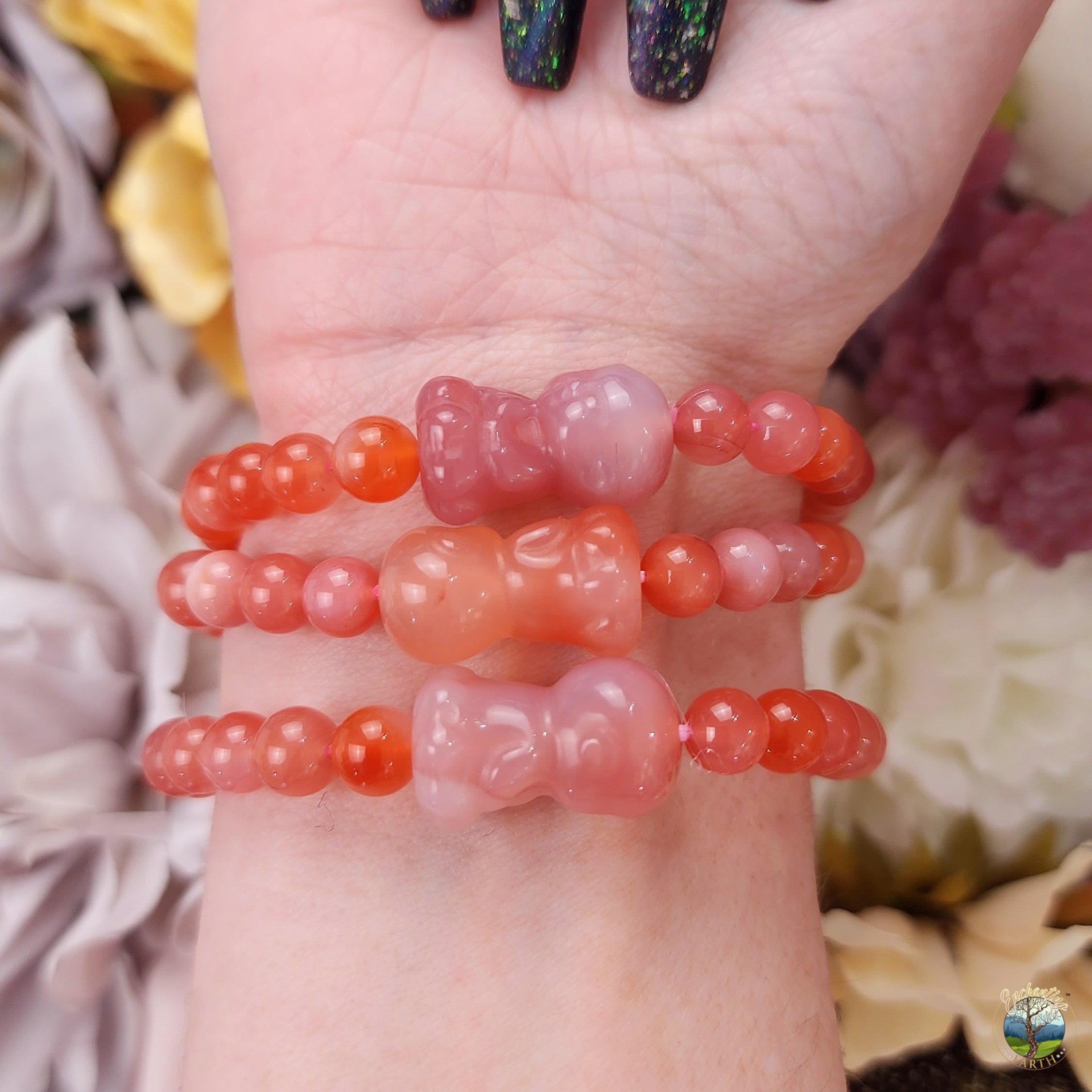 Yanyuan Agate Baby Buddha Bracelet for Achieving Goals, Confidence and Health