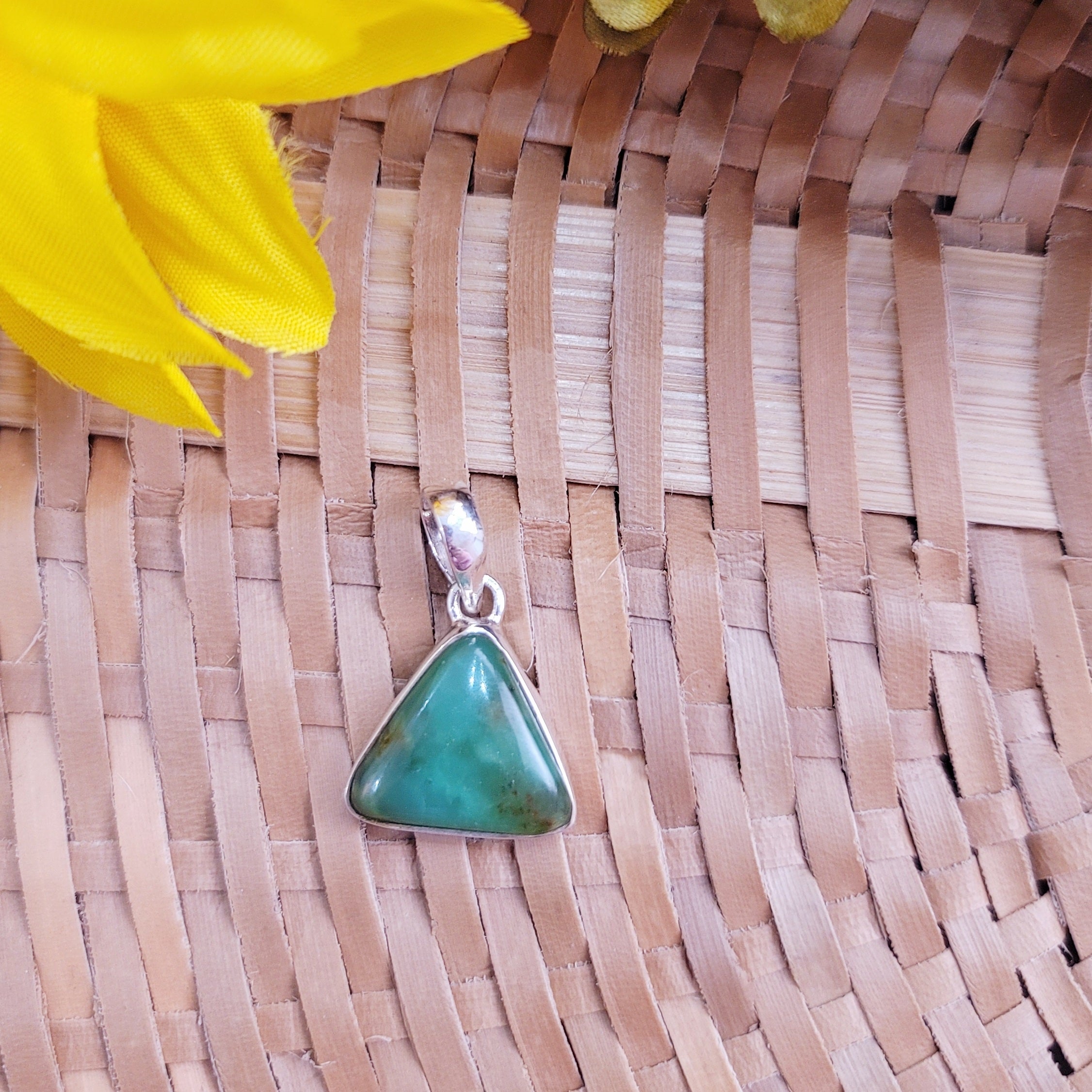 Chrysoprase Pendant .925 Silver for Heart Healing, Growth & Rebirth