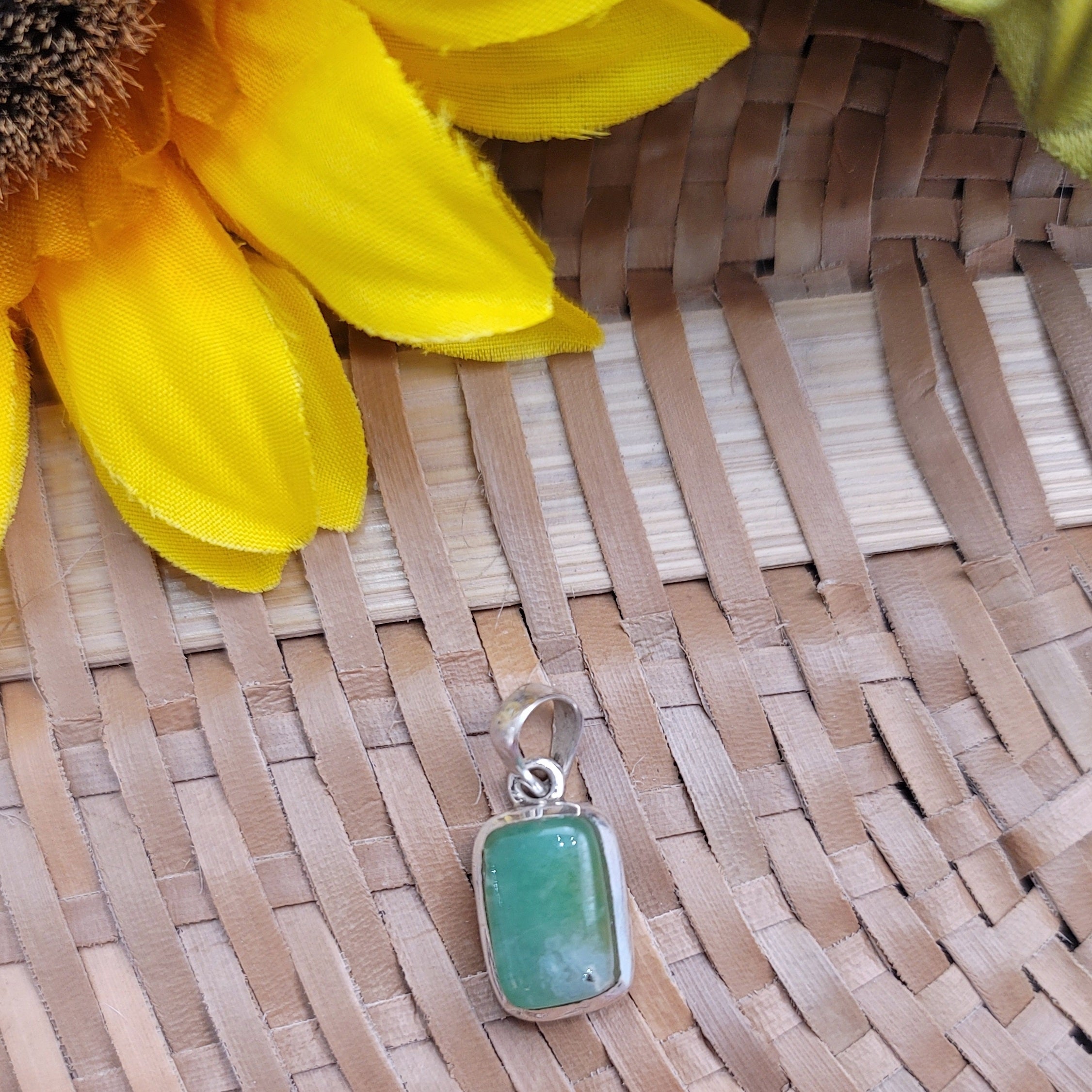 Chrysoprase Pendant .925 Silver for Heart Healing, Growth & Rebirth