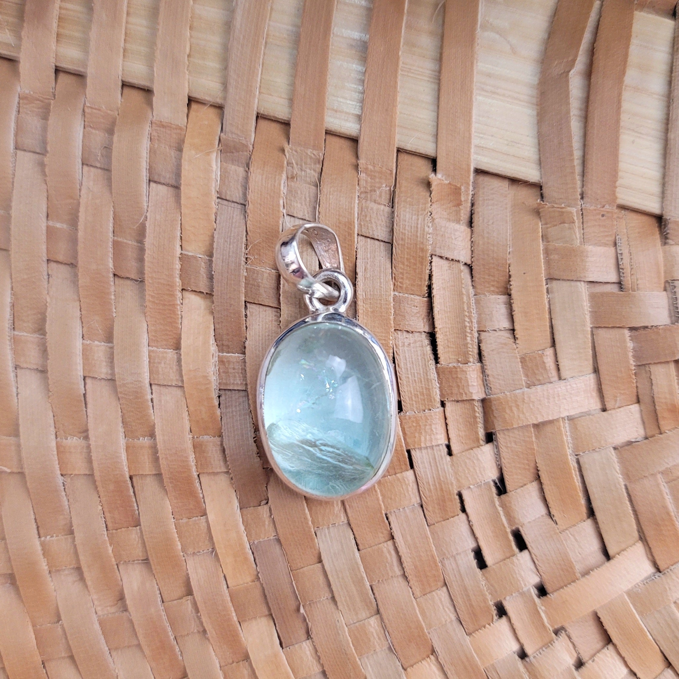 Fluorite Pendant .925 Silver for Learning and Memorization
