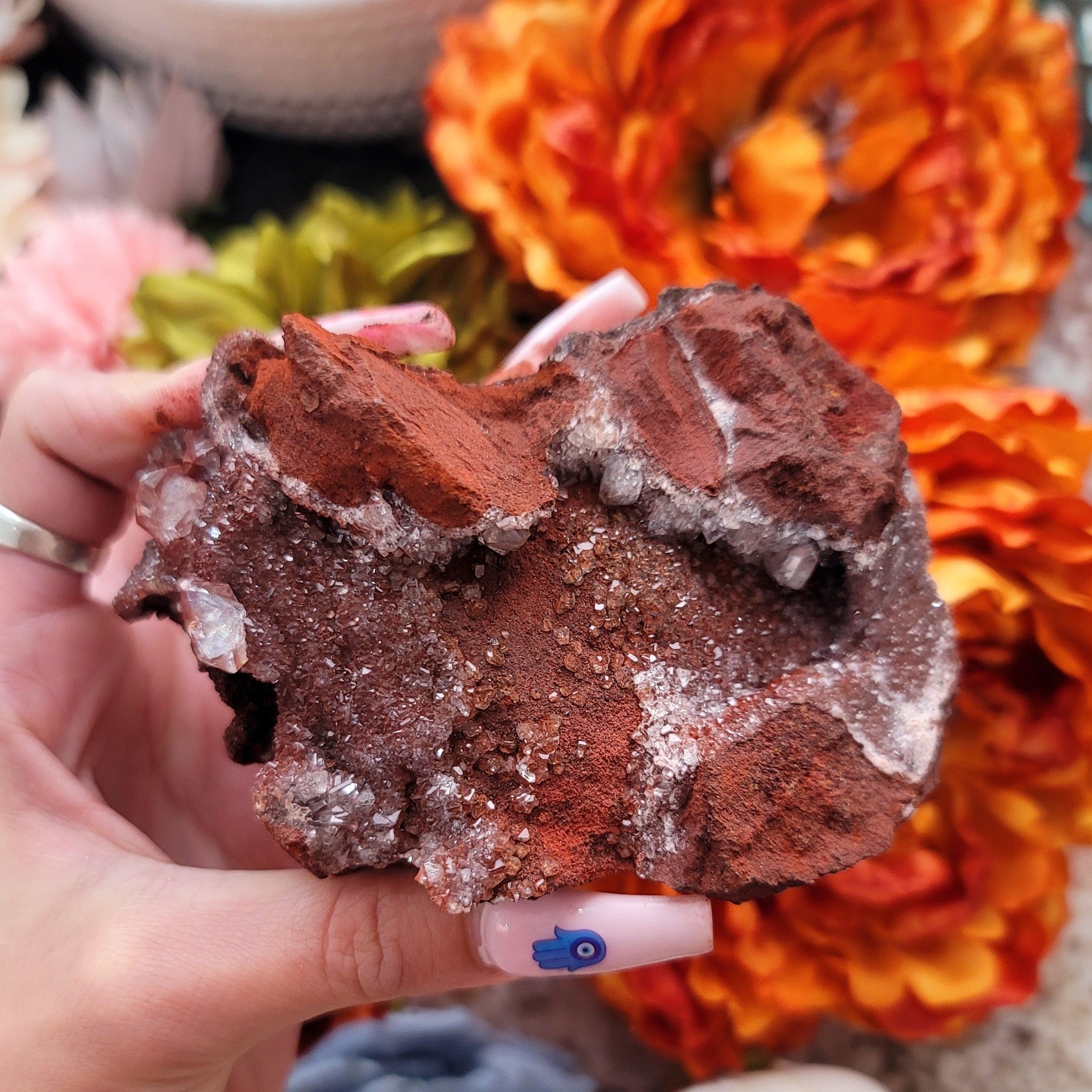Red Velvet Calcite Raw Cluster from Mexico for Grounding and Strength