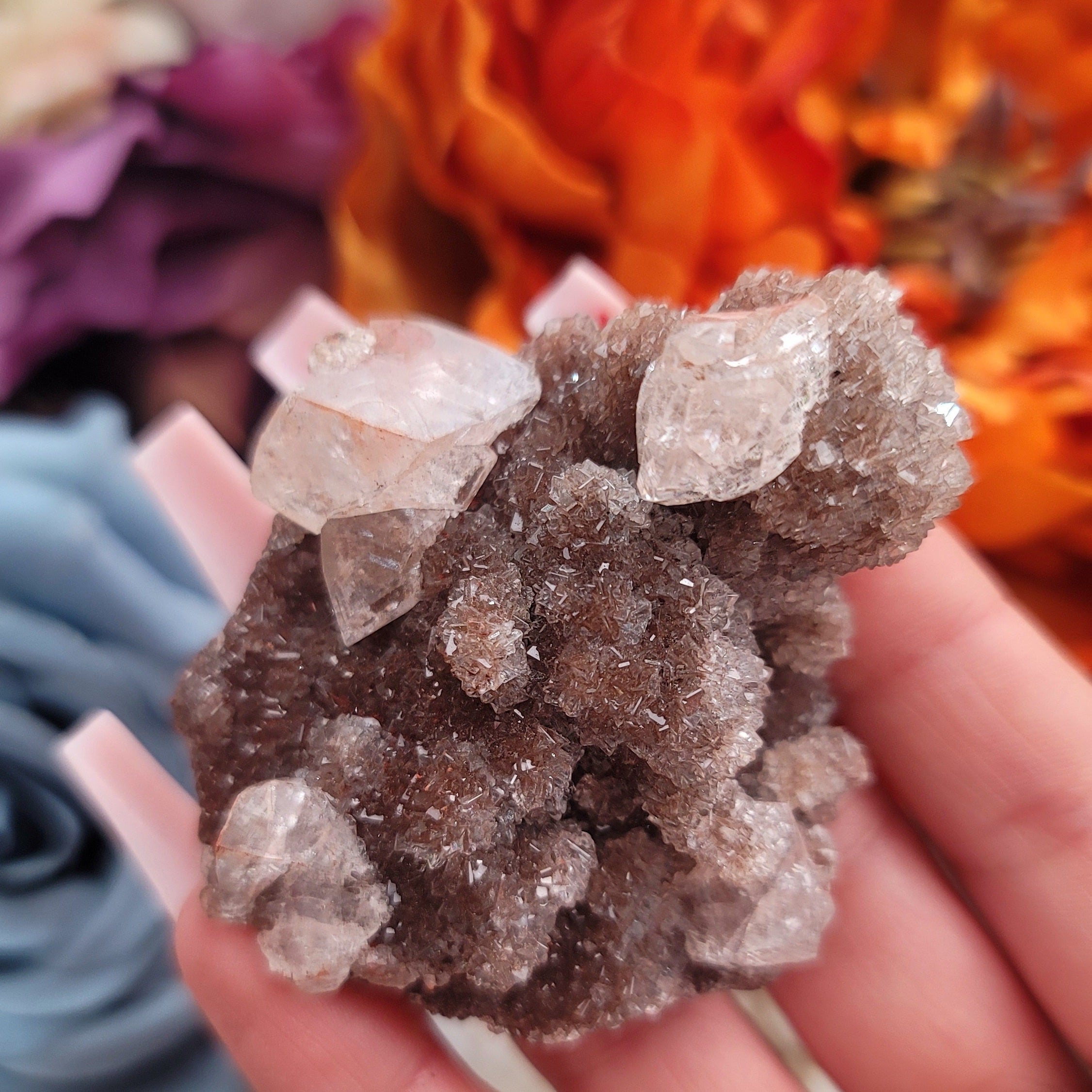 Red Velvet Calcite Mini Raw Cluster from Mexico for Grounding and Strength