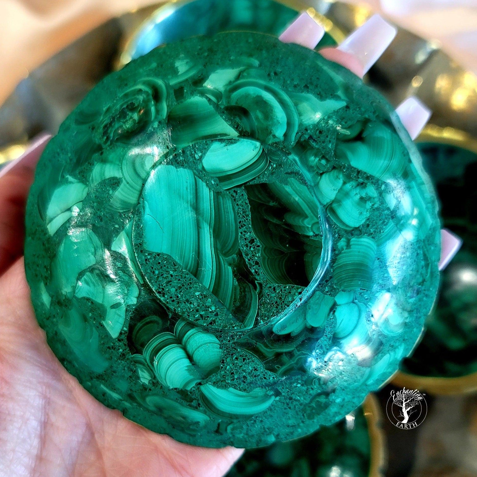 Malachite Bowl for Abundance, Protection and Transformation