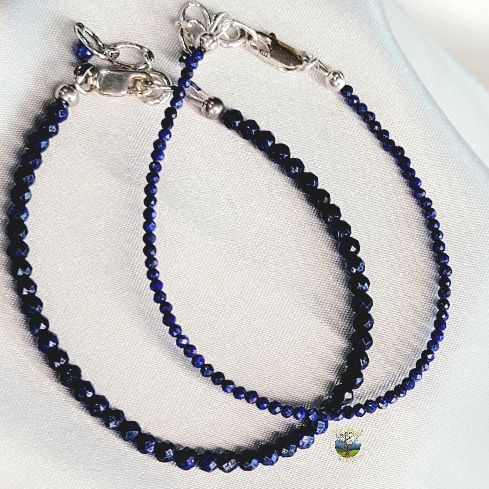 Lapis Lazuli Micro Faceted Bracelet for Confidence, Intuition and Power