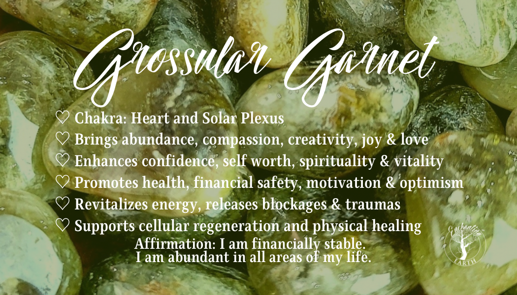 Grossular Green Garnet Metaphysical Stone - Genuine Healing Stones