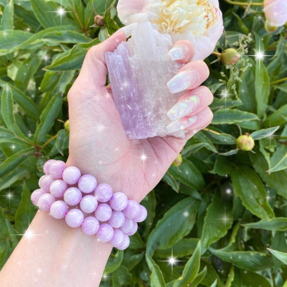 AA Kunzite Bracelet for Emotional, Family Healing and Opening Your Heart to Love