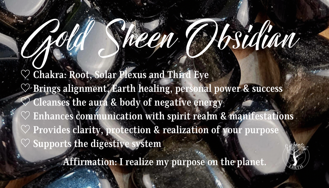 Gold Sheen Obsidian Tumble for Improved Manifestations and Protection