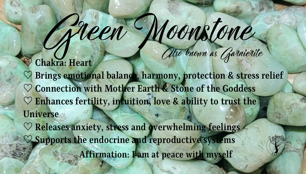 Green Moonstone Bracelet for Emotional Balance, Harmomy and Protection