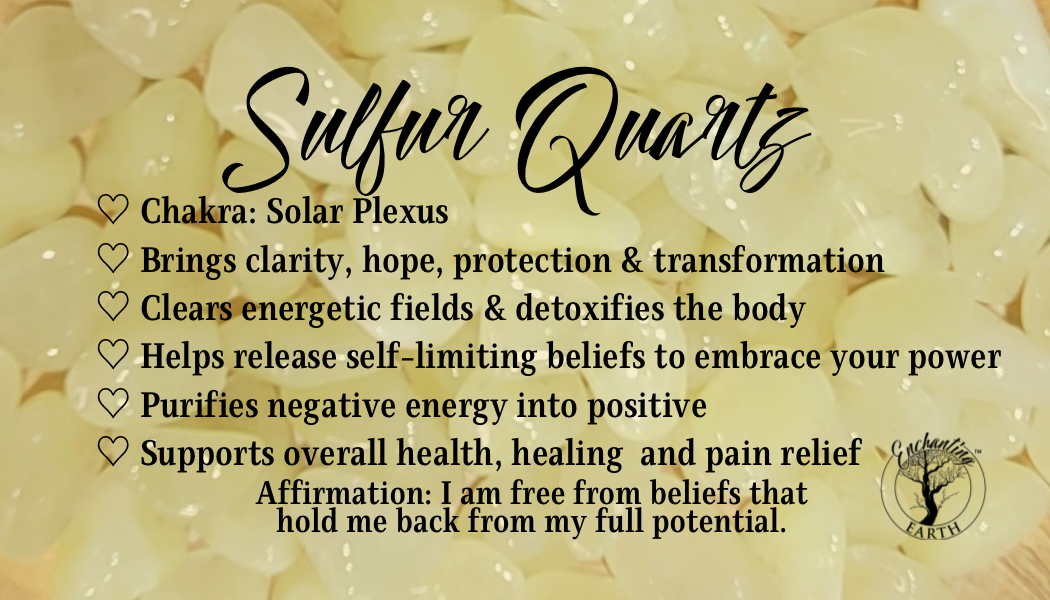 Sulfur Quartz for Detoxifing the Body, Energy Clearing and Transformation
